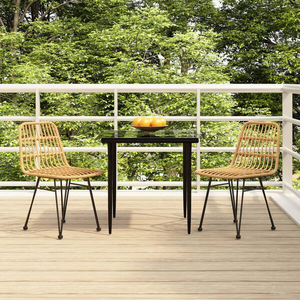 vidaXL 3 Piece Garden Dining Set Poly Rattan