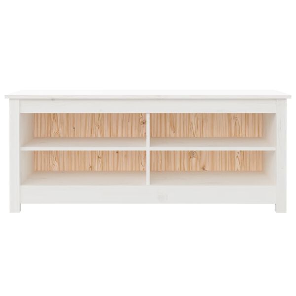 vidaXL Shoe Bench White 110x38x45.5 cm Solid Wood Pine