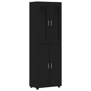 vidaXL Highboard FLORIN 60 x 35 x 182 cm Black Engineered Wood