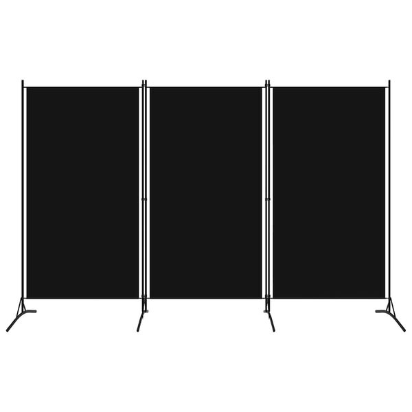 vidaXL 3-Panel Room Divider Black 260x180 cm