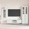 vidaXL TV Cabinet Set with Drawer High Gloss White Engineered Wood