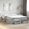 vidaXL Bed Frame with Drawers without Mattress Concrete Grey 150x200 cm King Size