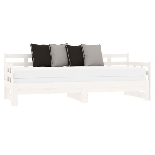 vidaXL Pull-out Day Bed without Mattress White 2x(80x200) cm