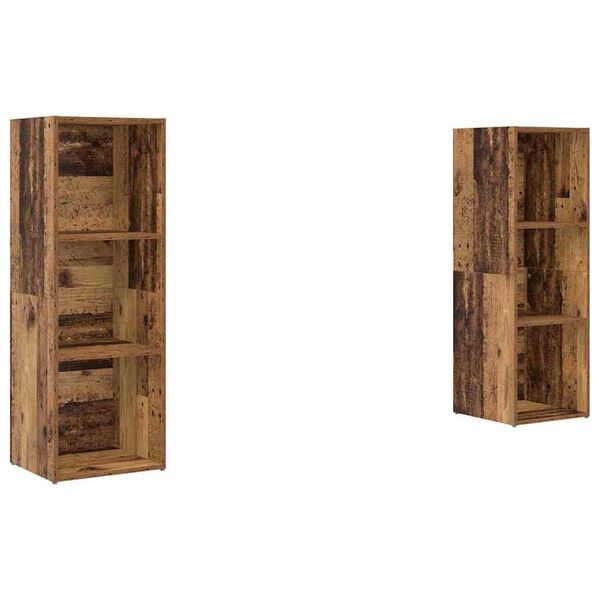 vidaXL TV Cabinet Set 2 pcs Old Wood 107 x 35 x 37 cm Engineered Wood
