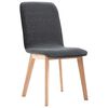 vidaXL Dining Chairs 4 pcs Grey Fabric and Solid Oak Wood