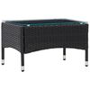 vidaXL Outdoor Table | Black | Poly Rattan | 60x40x36 cm | Tough | Coffee Table