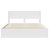 vidaXL Bed Frame with Headboard White 200 x 200 cm Solid Pine Wood