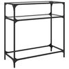 vidaXL Console Table with Transparent Glass Top 80x35x81 cm Steel