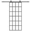 vidaXL Sliding Door with Hardware Set Black 90x205 cm ESG Glass