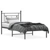 vidaXL Metal Bed Frame without Mattress with Headboard Black 100x190cm
