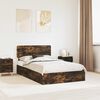 vidaXL Storage Bed with Drawer Smoked Oak 120 x 190 cm Engineered Wood