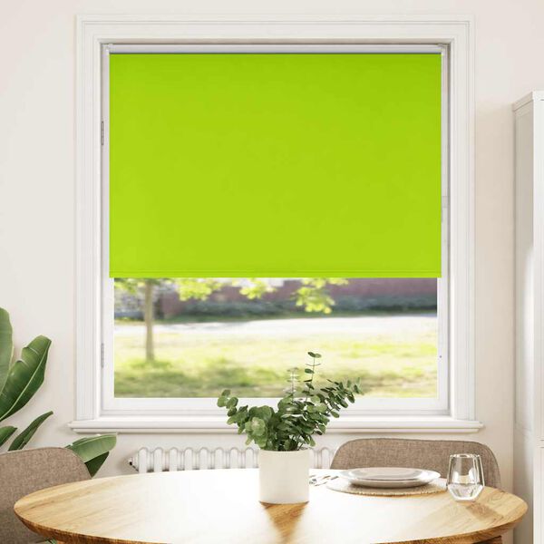 vidaXL Roller Blind Blackout Leaves Green 90x175 cm Fabric Width 85.7 cm Polyester