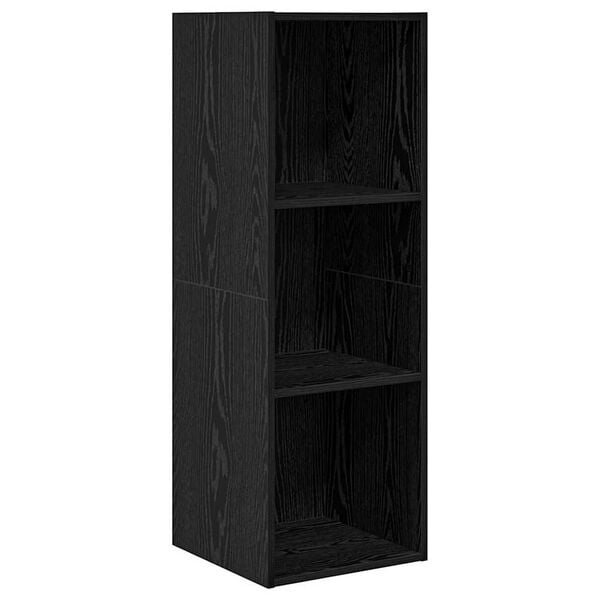 vidaXL TV Cabinet Set Black Oak 37 x 37 x 107 cm Engineered Wood