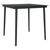 vidaXL Garden Dining Table Black 80x80x74 cm Steel and Glass