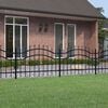 vidaXL Garden Fence with Spear Top Black 240x75 cm Powder-coated Steel