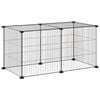 vidaXL 8-Panel Pet Cage Black 70x35x35 cm Steel