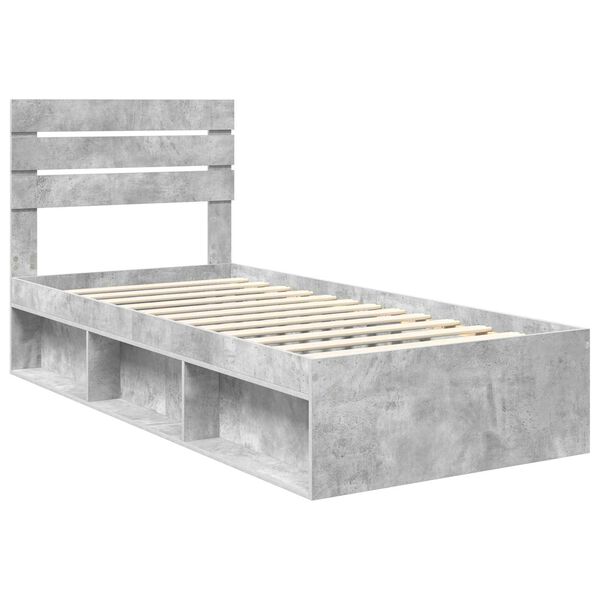 vidaXL Bed Frame Concerte Grey 90 x 190 cm Solid Pine Wood
