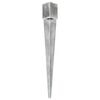 vidaXL Ground Spikes 2 pcs Silver 12x12x89 cm Galvanised Steel
