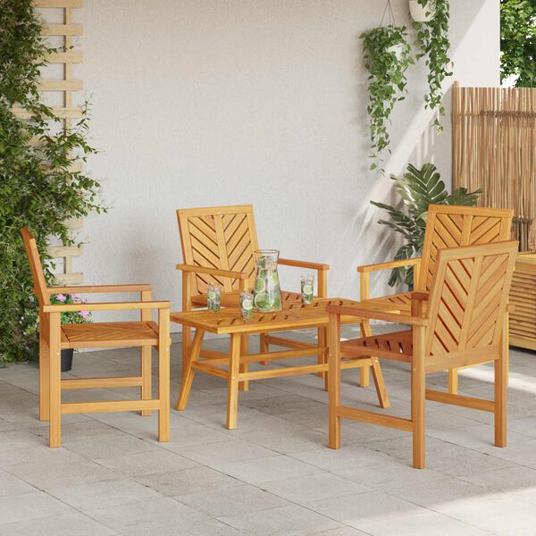 vidaXL Garden Lounge Set 5 pcs Brown Solid Acacia Wood