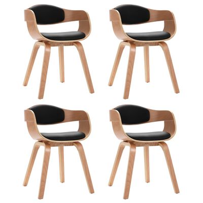 vidaXL Dining Chairs 4 pcs Bent Wood and Faux Leather