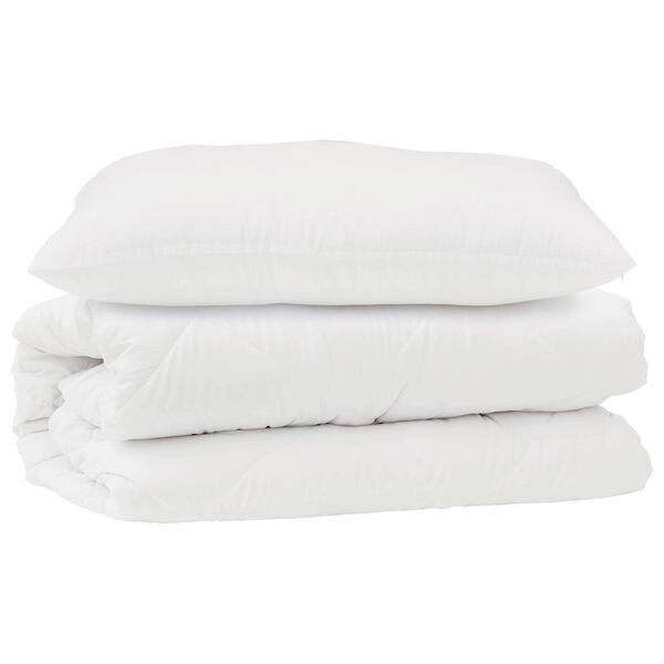 vidaXL Duvet Set with Pillow 2 pcs White Microfibre