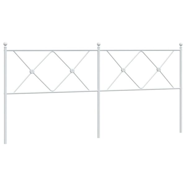 vidaXL Metal Headboard White 180cm