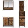 vidaXL Bathroom Furniture Set with Door 3 pcs Old Wood Engineered Wood