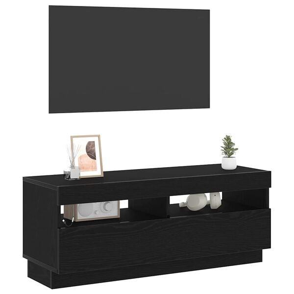 vidaXL TV Cabinet Black Oak 100 x 35 x 40 cm Engineered Wood