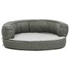 vidaXL Ergonomic Dog Bed Mattress 60x42 cm Linen Look Fleece Grey