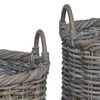vidaXL Planter Basket with Storage 3 pcs Kubu Grey Kubu Rattan