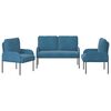 vidaXL Sofa Sets with Cushion 3 pcs Blue 115 x 56 x 80 cm Plywood