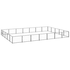vidaXL Dog Kennel Black 35 m&sup2; Steel
