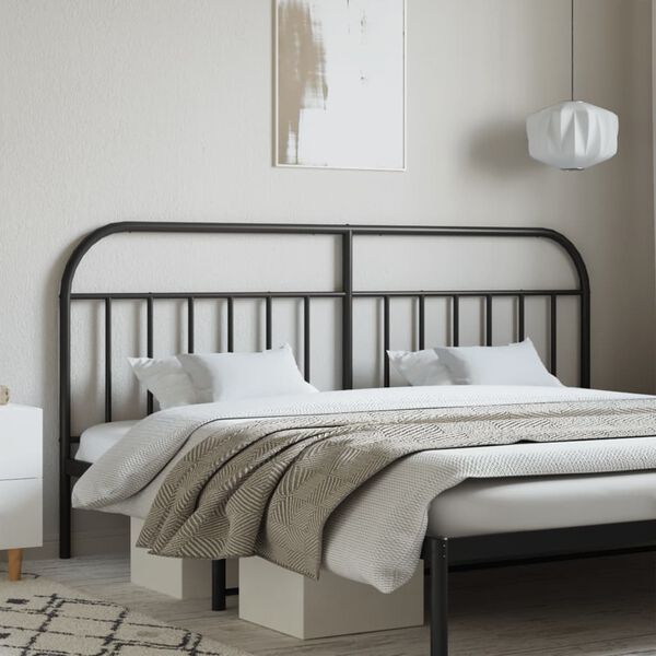 vidaXL Metal Headboard Black 200 cm