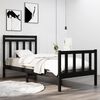 vidaXL Bed Frame without Mattress Black 75x190 cm Small Single Solid Wood