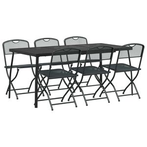 vidaXL Outdoor Furniture Set 7 pcs Anthracite Iron and Steel