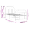 vidaXL Metal Bed Frame without Mattress with Footboard Black 90x190cm