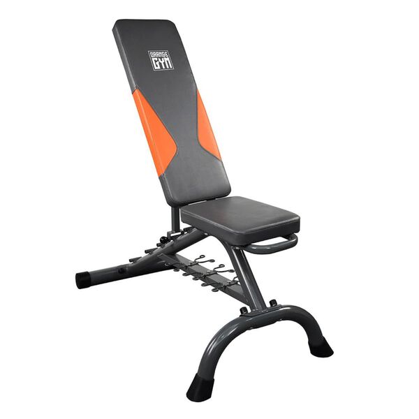Orange Gym Dumbbell Fitness Bench Aluminium Grey and Orange