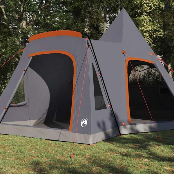vidaXL Teepee Tent with Roof Grey and Orange 545 x 450 x 295 cm