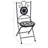 vidaXL 3 Piece Mosaic Bistro Set Ceramic Tile Black and White