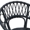 vidaXL Dining Chair 2 pcs Black 65 x 55.5 x 81 cm Rattan and Iron