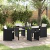 vidaXL Garden Dining Set with Cushion 5 pcs Black Poly Rattan
