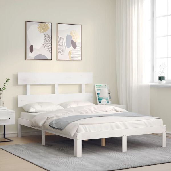 vidaXL Bed Frame without Mattress White 120x200 cm Solid Wood Pine
