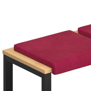 vidaXL Bench Cushion 4 pcs Velvet Wine Red Depth 35 cm