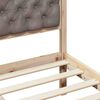 vidaXL Bed Frame with Headboard Taupe 180 x 200 cm Solid Pine Wood