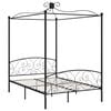 vidaXL Canopy Bed Frame without Mattress Black Metal 140x200 cm