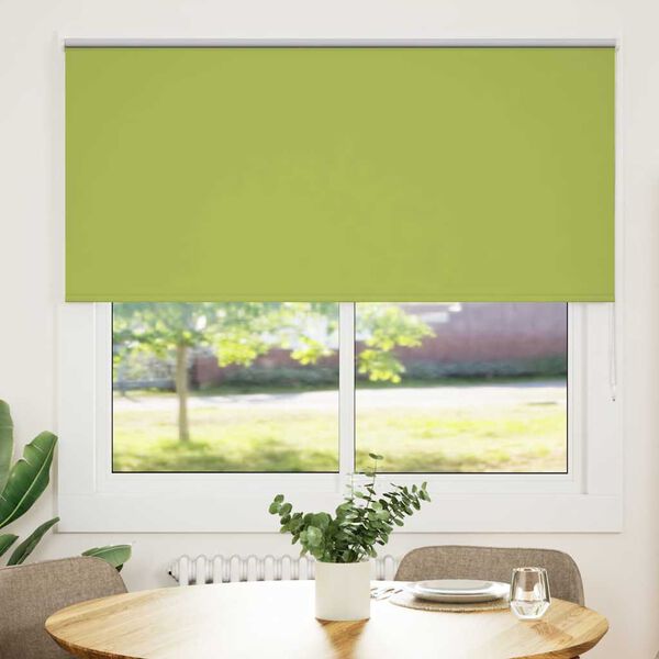 vidaXL Roller Blind Blackout Leaves Green 150x175 cm Fabric Width 146.6 cm Polyester