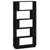 vidaXL Book Cabinet | Black | Solid Pine Wood | Medium | Book Cabinet