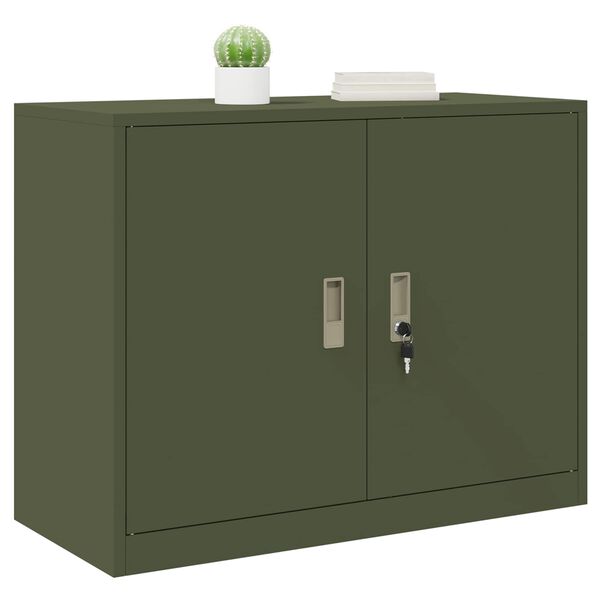 vidaXL Storage Cabinet Olive Green 90 x 40 x 70 cm Steel