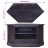 vidaXL Corner TV Cabinet Light Black 80x40x49 cm Solid Wood Mahogany