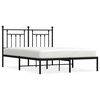 vidaXL Metal Bed Frame without Mattress with Headboard Black 150x200cm